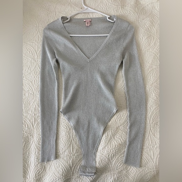 Victoria's Secret Tops - Victoria’s Secret Ribbed Metallic Bodysuit